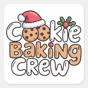 Christmas Cookie Baking Crew Xmas Holiday  Square Sticker