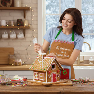 Christmas Cookie Baking Gingerbread House Apron