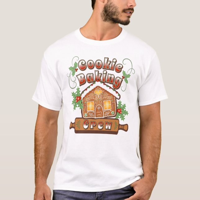 Christmas Cookie Baking Gingerbread House Crew  T-Shirt (Front)