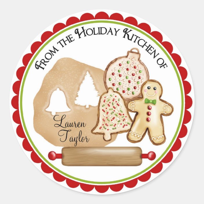 Christmas Cookie Baking Holiday Stickers | Zazzle.com