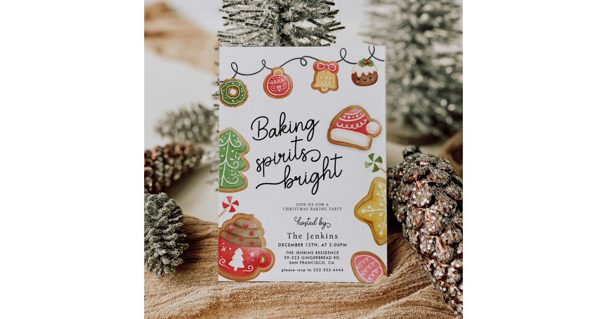 Christmas Cookie Baking Party Invitation Zazzle christmas-cookie-baking-party-invitation-zazzle