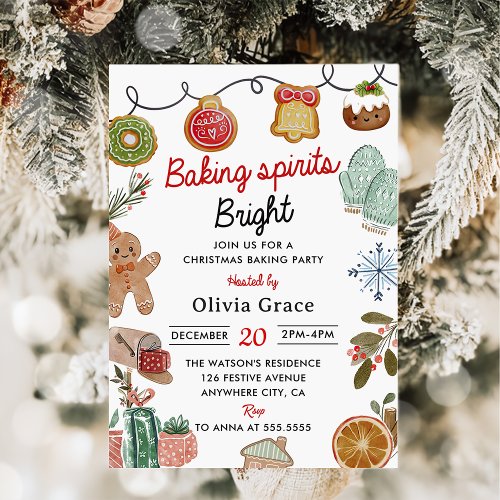 Christmas Cookie Baking Party Invitation