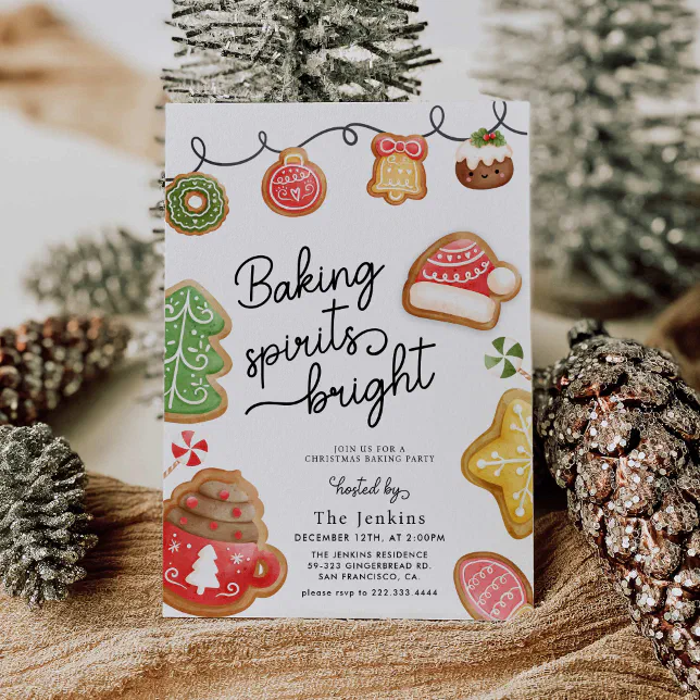 Christmas Cookie Baking Party Invitation | Zazzle