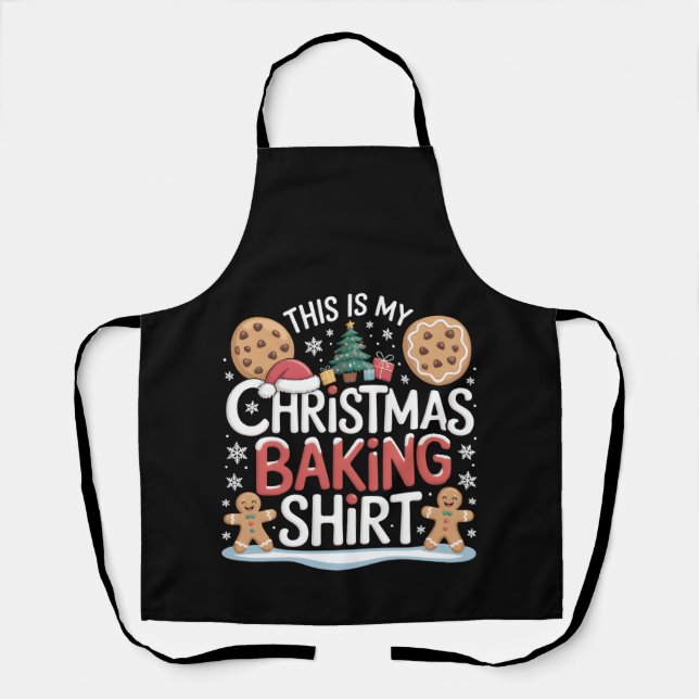 Christmas Cookie Baking Shirt Gingerbread Baker  Apron (Front)
