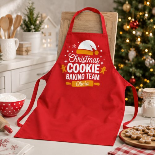 Christmas Cookie Baking Team Custom Name Apron