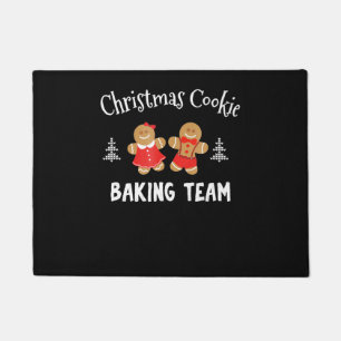 Christmas cookie baking team gingerbread man doormat