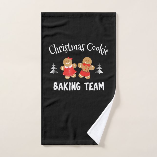 Christmas cookie baking team | gingerbread man hand towel  (Hand Towel)