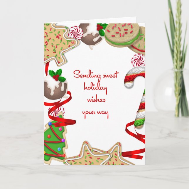Christmas Cookie Border Holiday Card (Front)