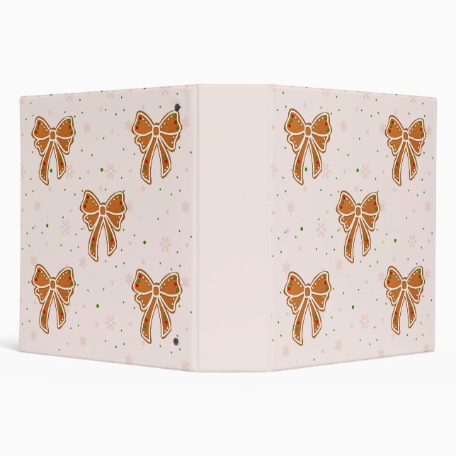 Christmas Cookie Bows 3 Ring Binder (Background)