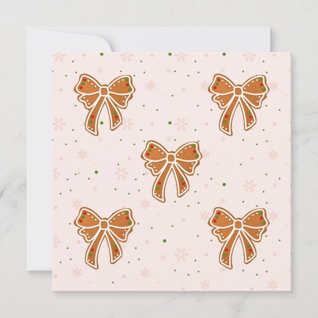 Christmas Cookie Bows Holiday Card (Front)