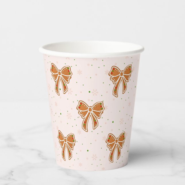 Christmas Cookie Bows Paper Cups (Front)