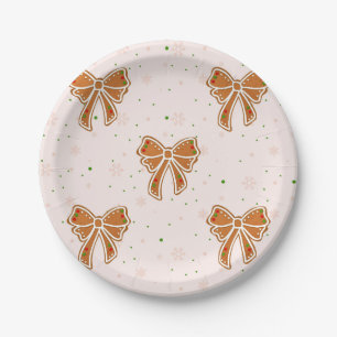 Christmas Cookie Bows Paper Plates