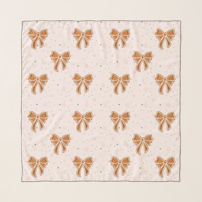 Christmas Cookie Bows Scarf (Front)