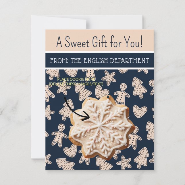 Christmas Cookie Cards, Personalized Gifting Cards (Front)