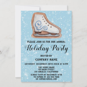 Christmas Cookie Company Holiday Party Blue Snow Invitation