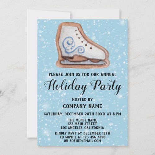 Christmas Cookie Company Holiday Party Blue Snow Invitation