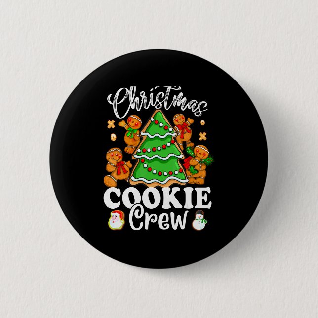 Christmas Cookie Crew Baking Team New Xmas Bakers  Button (Front)