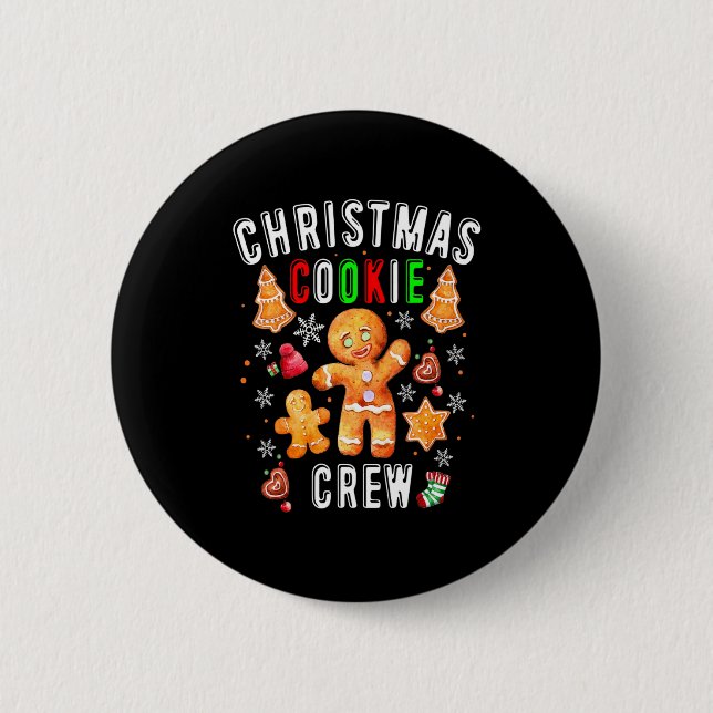 Christmas Cookie Crew Baking Team New Xmas Bakers  Button (Front)