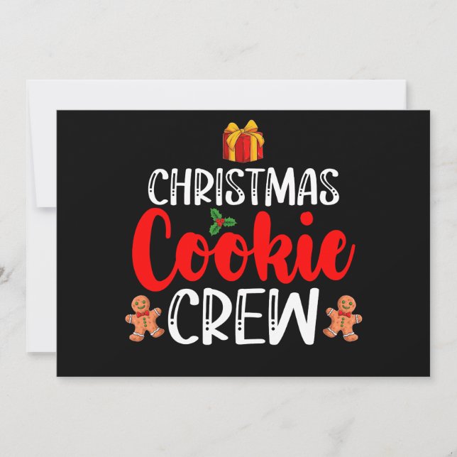 Christmas Cookie Crew Family Pajamas Xmas Holiday Invitation (Front)