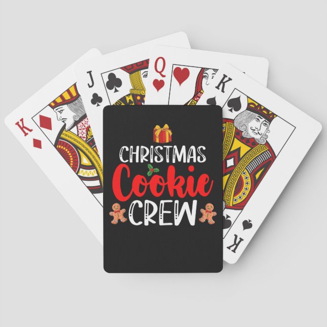 Christmas Cookie Crew Family Pajamas Xmas Holiday Poker Cards (Back)