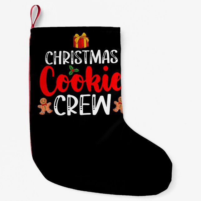 Christmas Cookie Crew Family Pajamas Xmas Holiday Small Christmas Stocking (Front)