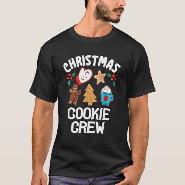 Christmas Cookie Crew Gingerbread Man Baking Coffe T-Shirt (Front)