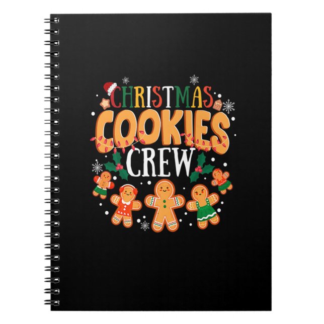 Christmas Cookie Crew Shirt Gingerbread Family Mat Notebook (Front)