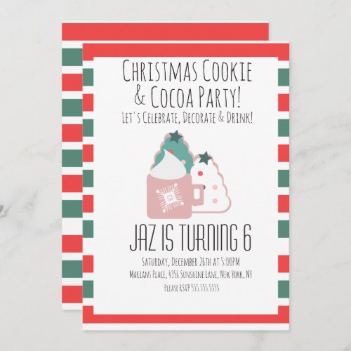 Christmas Cookie Decorating Cocoa Baking Invitation