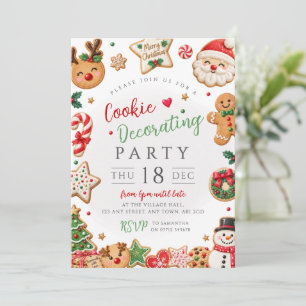 Christmas Cookie Decorating Gingerbread Party Invitation