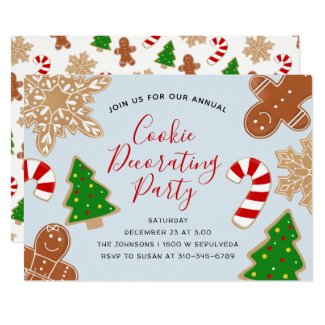 Christmas Cookie Decorating Holiday Party Invitation