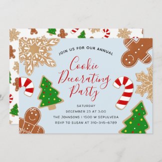 Christmas Cookie Decorating Holiday Party Invitation