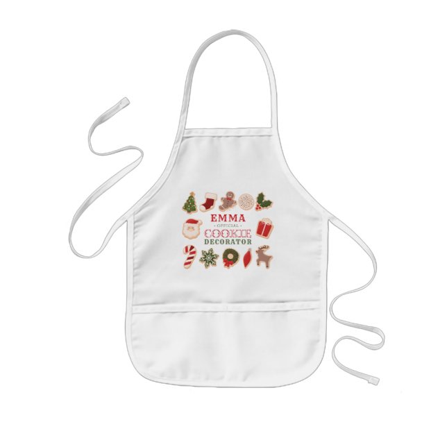 Christmas Cookie Decorating Party Decorator Kids' Apron (Front)