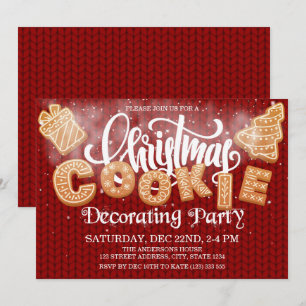 Christmas Cookie Decorating Party Elegant Invitation