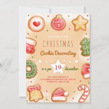 Christmas cookie decorating party invitation