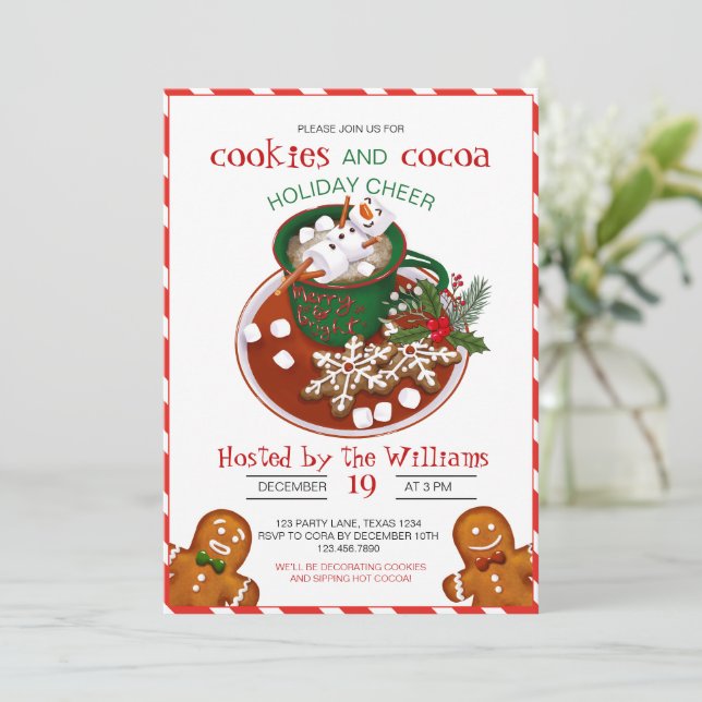 Christmas Cookie Decorating Party  Invitation (Standing Front)