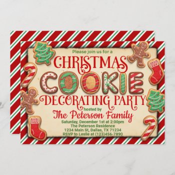 Christmas Cookie Decorating Party Invitation by PerfectPrintableCo at Zazzle