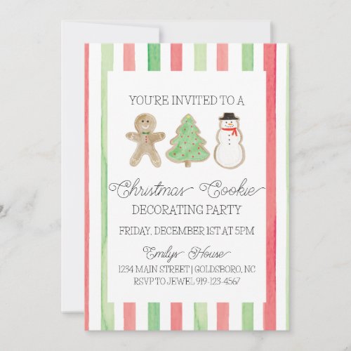Christmas Cookie Decorating Party Invitation