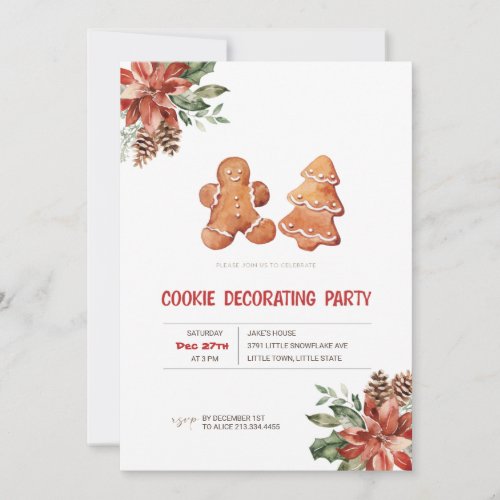 Christmas Cookie Decorating Party Invitation 