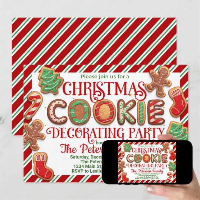Christmas Cookie Decorating Party Invitation | Zazzle
