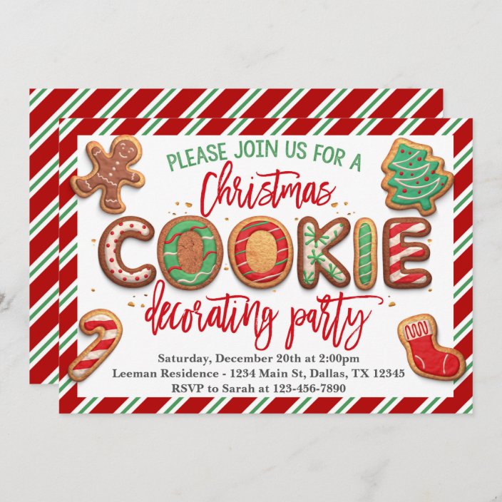 Christmas Cookie Decorating Party Invitation | Zazzle.com