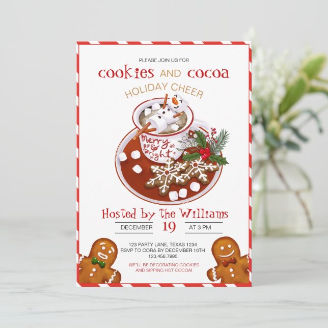 Christmas Cookie Decorating Party  Invitation (Standing Front)