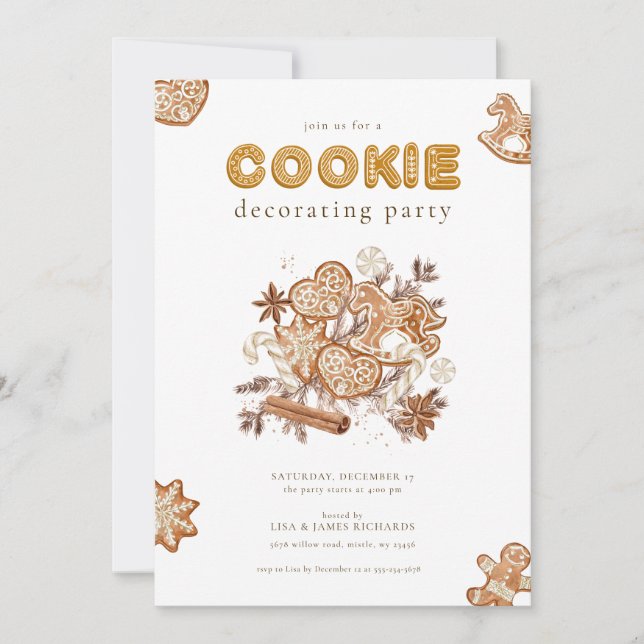 Christmas Cookie Decorating Party Invitation (Front)
