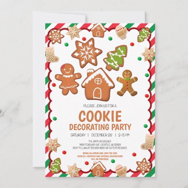 Christmas Cookie Decorating Party Invitation (Front)