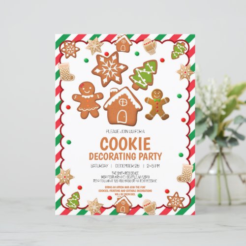 Christmas Cookie Decorating Party Invitation flyer