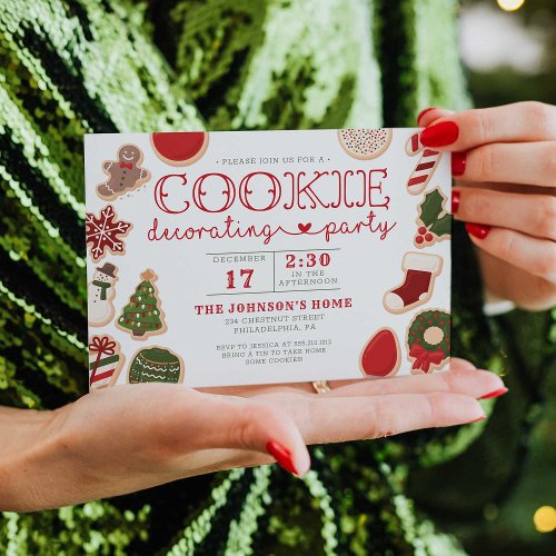 Christmas Cookie Decorating Party Invite