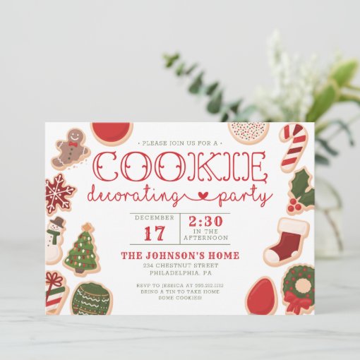 Christmas Cookie Decorating Party Invite | Zazzle