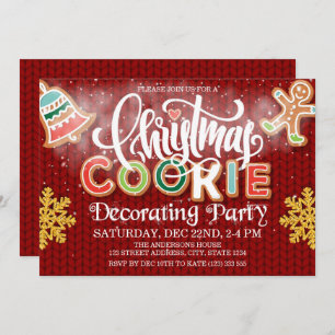 Christmas Cookie Decorating Party Knitted Invitation