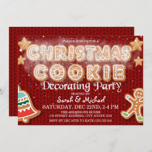 Christmas Cookie Decorating Party Modern Invitation