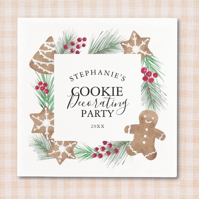 Christmas Cookie Decorating Party Napkins (Creator Uploaded)