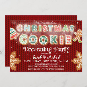 Christmas Cookie Decorating Party Personalized Invitation